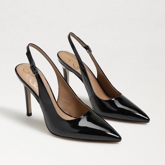 Sam Edelman Shoes - Sam Edelman Hazel Slingback Pointed Toe Pump - 5.5 - Black Patent